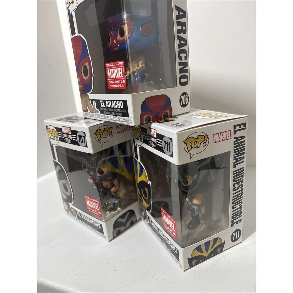 Funko Pop! X3 Marvel Lucha Libre El Venenoide 707 El Aracno 706 El Animal 711